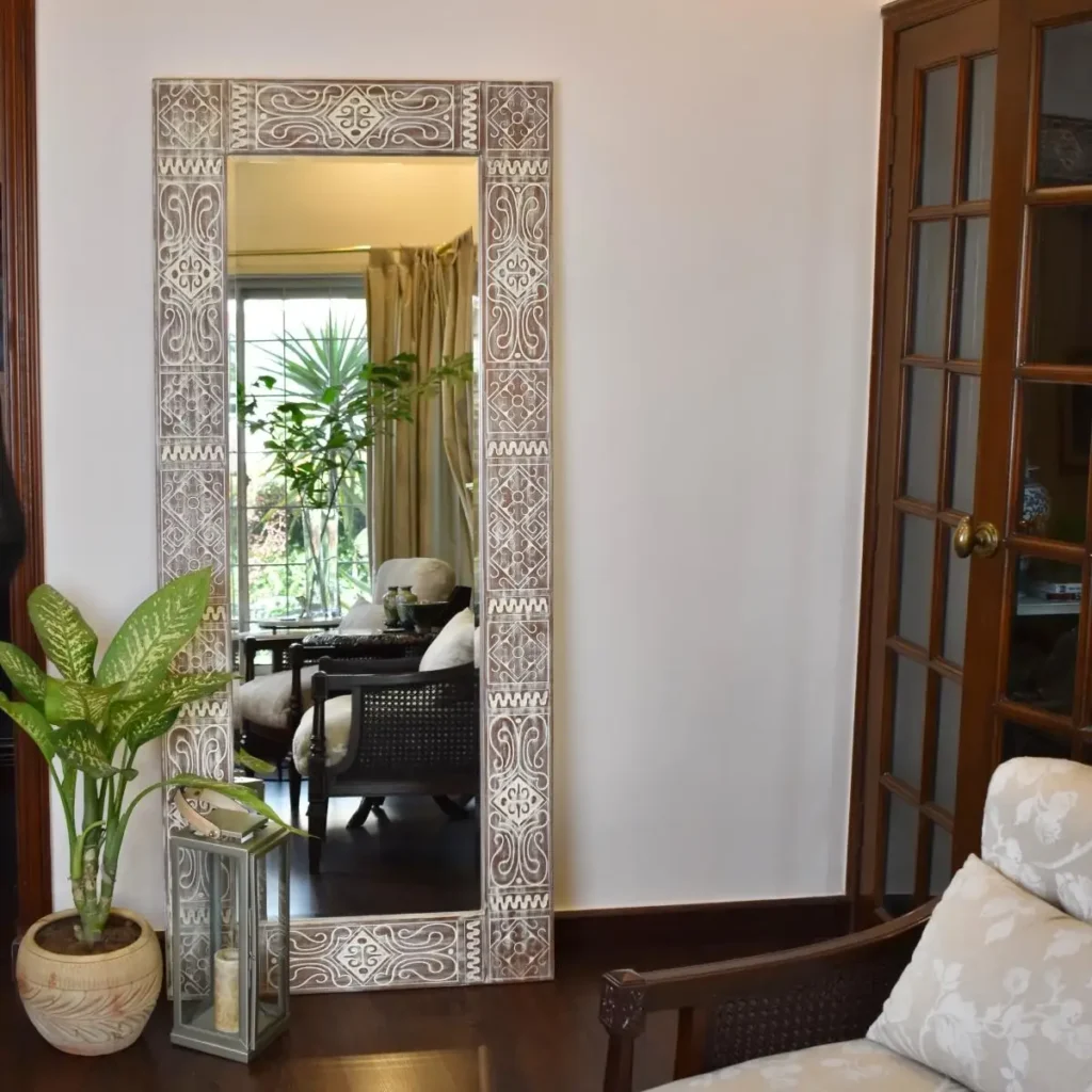 Modern decorative wall mirror designed to enhance home interiors with elegance and style.