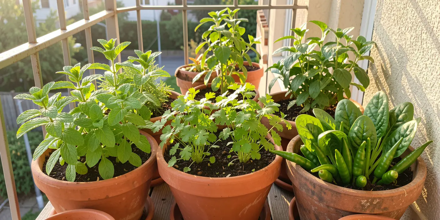 Easy plants for balcony kitchen garden beginners