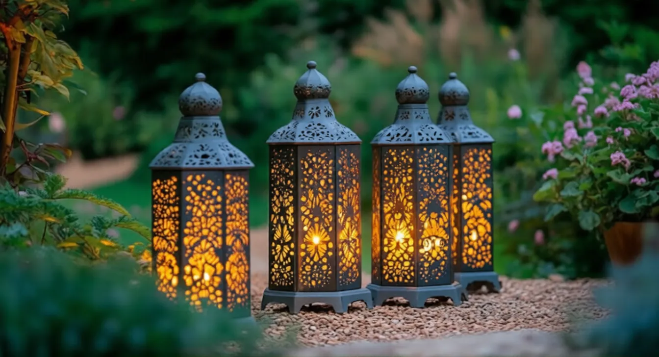 Rustic outdoor lantern with vintage design and warm glow, perfect for farmhouse patios, gardens, and cozy exterior spaces.