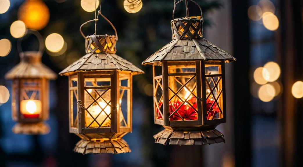 Electric outdoor lanterns providing bright, weather-resistant lighting for patio, entryway, and backyard security
