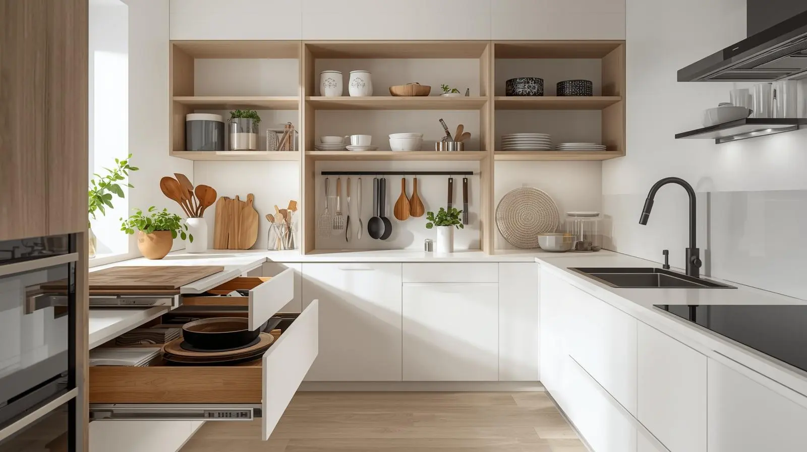 organized kitchen countertop with minimal clutter
