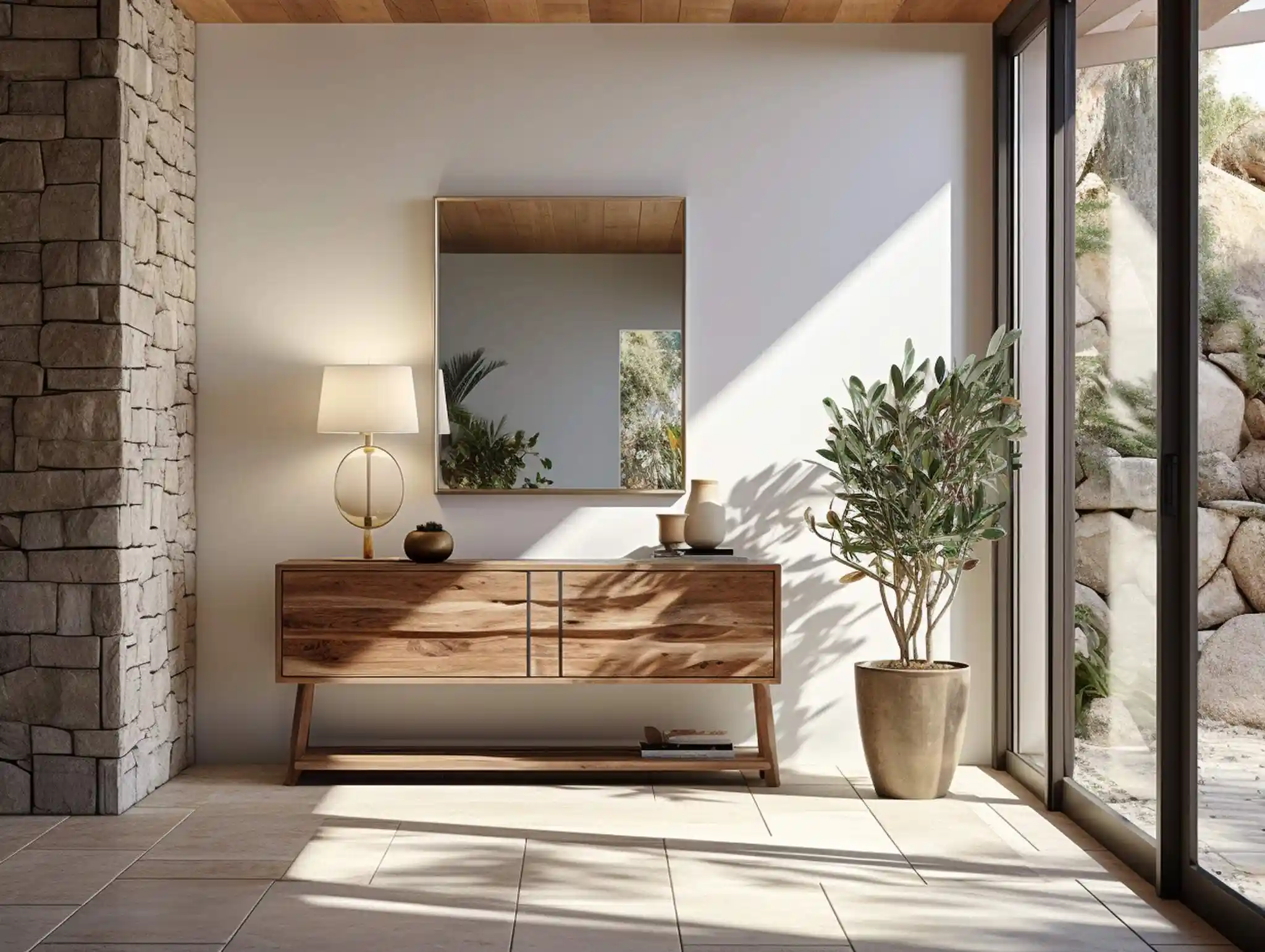 Entryway Farmhouse Mirror Design Idea