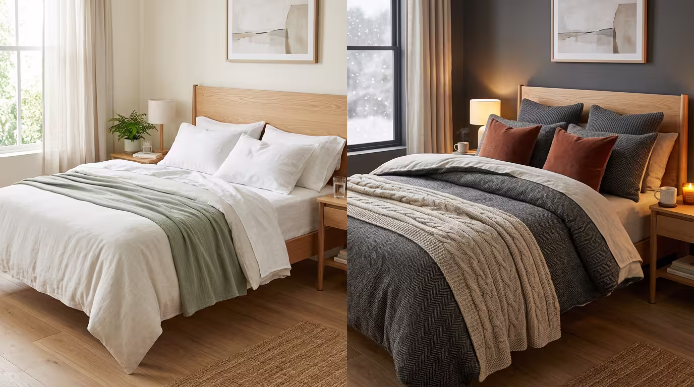 Seasonal master bedroom bedding ideas for summer and winter comfort