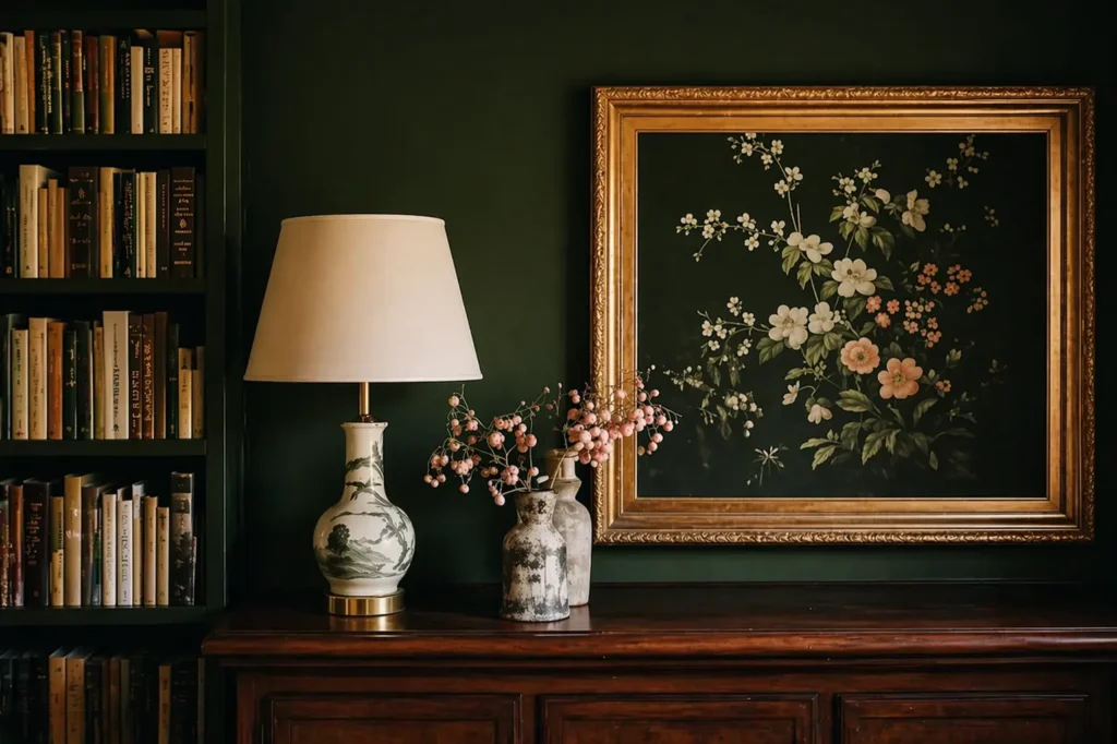 Beautiful vintage framed wall art for elegant home interior decor