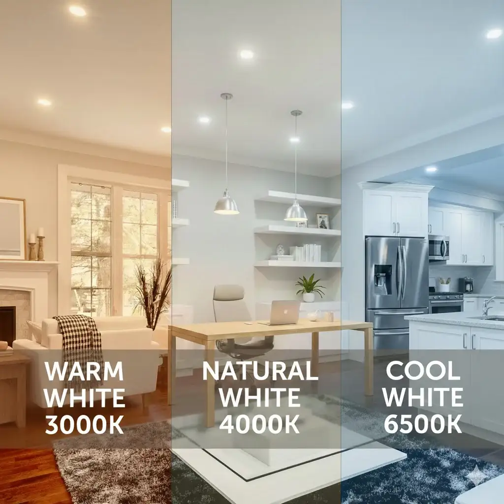 Warm vs cool white light comparison illustrating different color temperatures