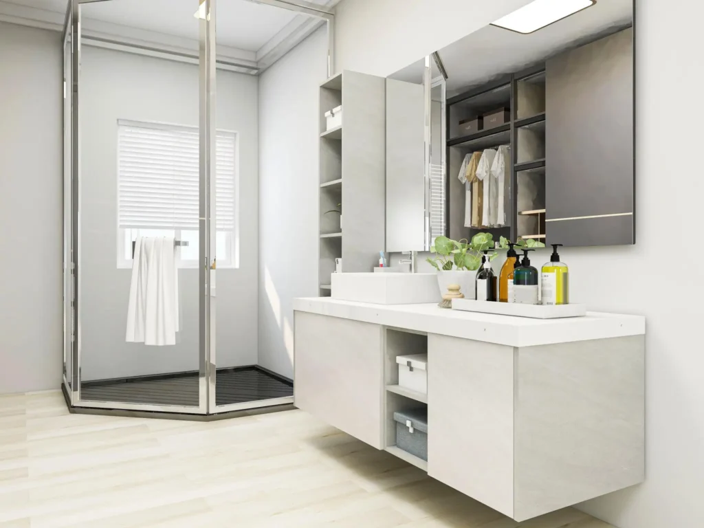 Decorate a bathroom cabinet